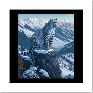 Leopard and Mountain Posters and Art